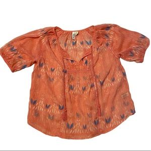 Sheer Print Pink Top